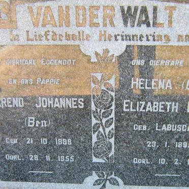 WALT Barend Johannes, van der 1888-1955 &amp; Helena Elizabeth Maria LABUSCHAGNE 1895-1967