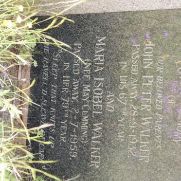 WALKER John Peter -1932 &amp; Maria Isobel CUMMING -1959
