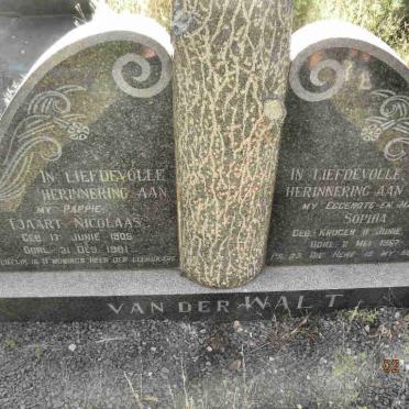 WALT Tjaart Nicolaas, van der 1905-1981 &amp; Sophia KRUGER 1909-1957