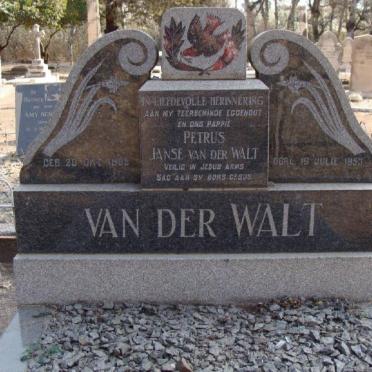 WALT Petrus Janse, van der 1905-1953