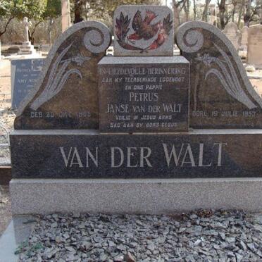 WALT Petrus Janse, van der 1905-1953