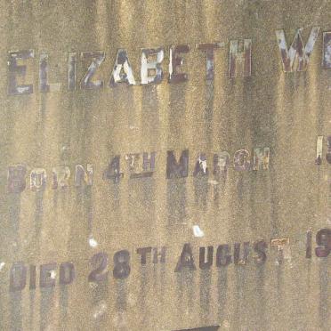 WEST Elizabeth 1846-1917