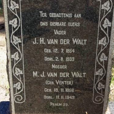 WALT J.H., van der 1854-1933 &amp; M.J. VENTER 1856-1943