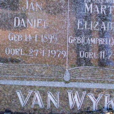 WYK Jan Daniel, van 1899-1979 &amp; Martha Elizabeth CAMPBELL 1901-1961