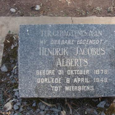 ALBERTS Hendrik Jacobus 1876-1949