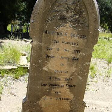 COETSEE Marthie C. nee VORSTER 1889-1920 :: COETSEE