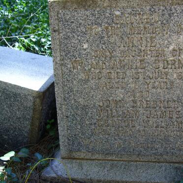 CORMACK Annie -1880 :: CORMACK John Brebner :: CORMACK William James :: CORMACK George William