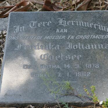 COETSEE Fredrika Johanna nee BOTHA 1878-1962