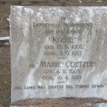 COETZEE Kosie 1902-1937 :: COETZEE Marie 1905-1920