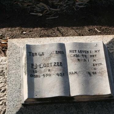 COETZEE F.J. 1853-1932