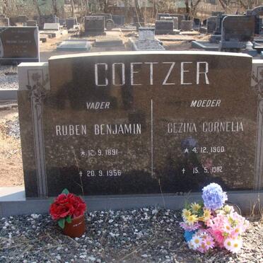 COETZER Ruben Benjamin 1891-1956 &amp; Gezina Cornelia 1900-1982