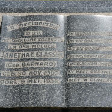 CLASSEN Janetha E. nee BARNARD 1902-1936