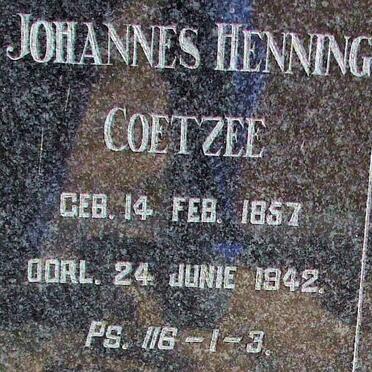 COETZEE Johannes Henning 1857-1942 &amp; Magdalena Catharina Cornelia DE KOCK 1861-1945