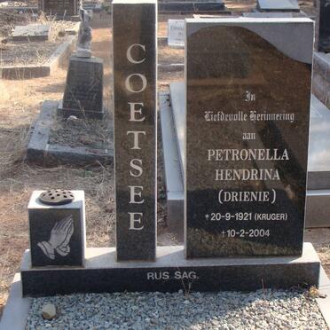 COETSEE Petronella Hendrina neé KRUGER 1921-2004