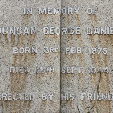 DANIEL Duncan George 1875-1944