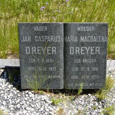 DREYER Jan Casparus 1891-1977 &amp; Maria Magdalena KRUGER 1891-1970