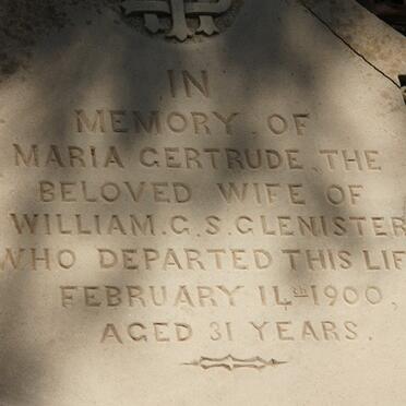 GLENISTER Maria Gertrude -1900