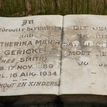 GERICKE Catherina Maria nee SMITH 1889-1934