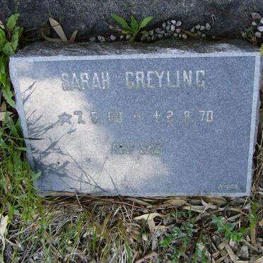 GREYLING Sarah 1903-1970