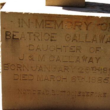 GALLAWAY Beatrice 1885-1885
