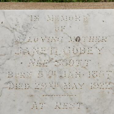 GOBY Janet nee SCOTT 1857-1922