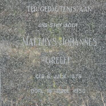 GREEFF Matthys Johannes 1879-1950