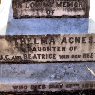 HEEVER Thelma Agnes, van den -1896