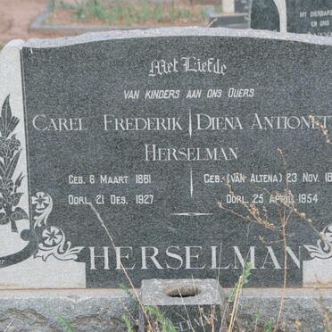 HERSELMAN Carel Frederik 1861-1927 &amp; Diena Antionetta VAN ALTENA 1872-1954