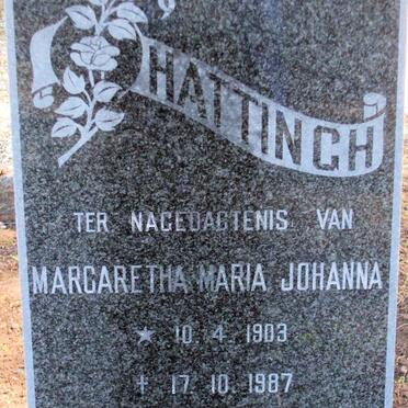 HATTINGH Margaretha Maria Johanna 1903-1987