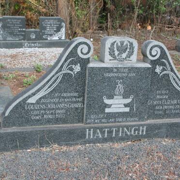 HATTINGH Lourens Johannes Gabriël 1889-1957 &amp; Gesina Elizabeth BOTHA 1895-1978