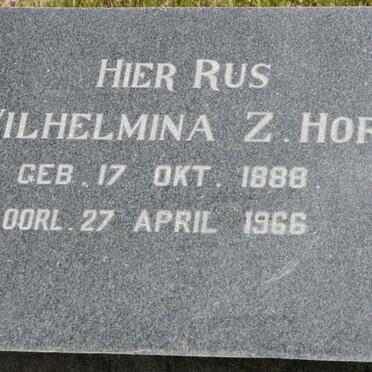 HORN Wilhelmina Z. 1888-1966