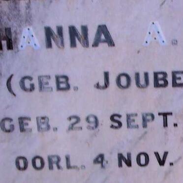 HORN Johanna A. nee JOUBERT 1868-1925