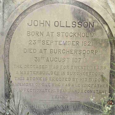 OLLSSON John 1821-1871 :: OLLSSON Josephine Annie 1870-