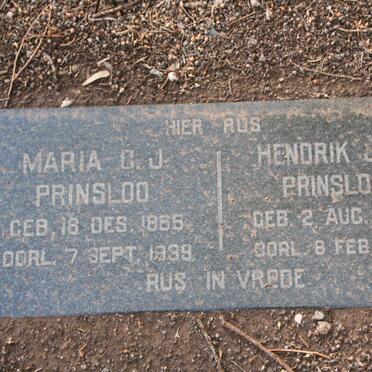 PRINSLOO Hendrik J.J. 1862-1952 & Maria C.J. 1865-1939