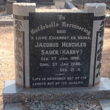 SAUER Jacobus Hercules 1896-1949