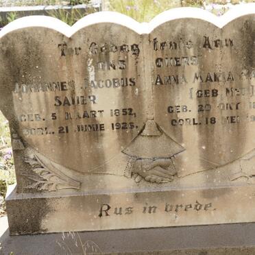 SAUER Johannes Jacobus 1852-1926 &amp; Anna Maria NEL 1873-1941