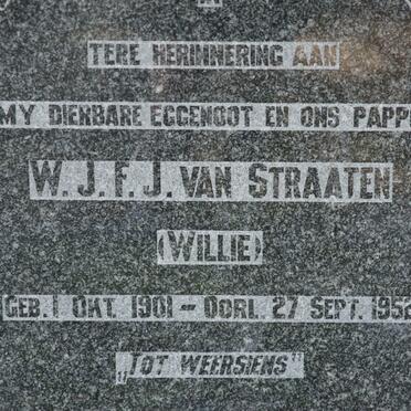 STRAATEN W.J.F.J., van 1901-1952