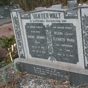 WALT Barend Johannes, van der 1888-1955 & Helena Elizabeth Maria LABUSCHAGNE 1895-1967 