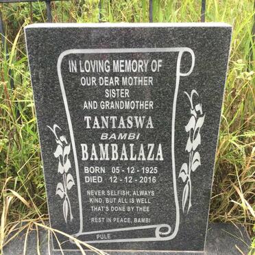 BAMBALAZA Tantaswa 1925-2016