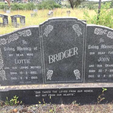 BRIDGER John 1882-1970 &amp; Lottie 1892-1969