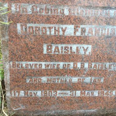 BAISLEY Dorothy Francis 1903-1945