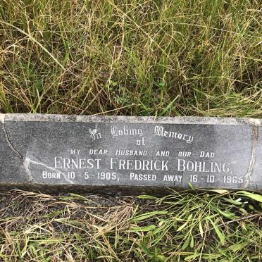 BOHLING Ernest Fredrick 1905-1965