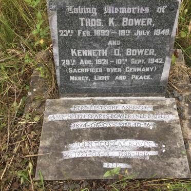 BOWER Thos. K. 1893-1948 :: BOWER Kenneth O. 1921-1942 :: BOWER Amy Helen Sparks nee BAISLEY 1894-1988