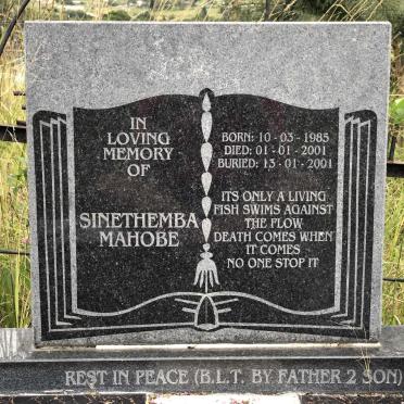 MAHOBE Sinethemba 1985-2001