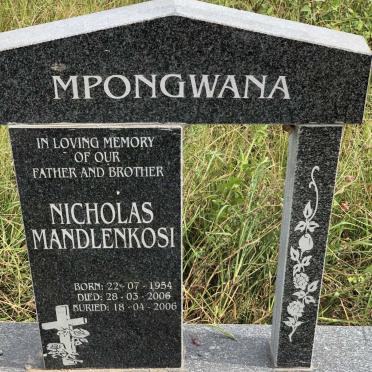 MPONGWANA Nicholas Mandlenkosi 1954-2006