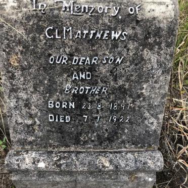 MATTHEWS G.L. 1891-1922