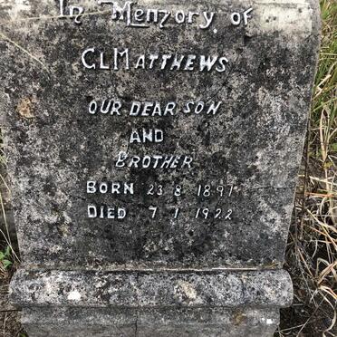 MATTHEWS G.L. 1891-1922