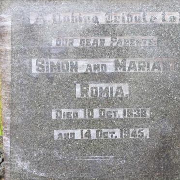 ROMIA Simon -1938 &amp; Maria -1945