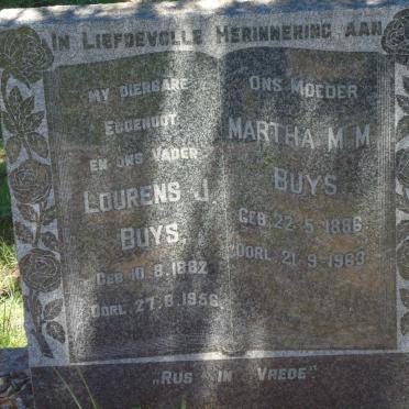 BUYS Lourence J. 1882-1956 &amp; Martha M.M. 1886-1963