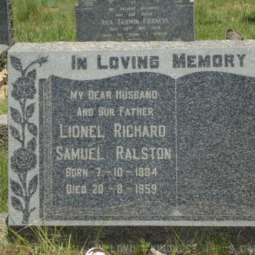 RALSTON Lionel Richard Samuel 1884-1959